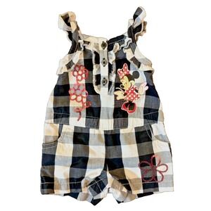 Disney Baby Girl Romper Newborn Minnie Mouse Summer Outfit Flowers Plaid Ruffles